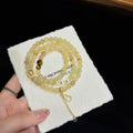 Golden Rutilated Quartz & Tiger's Eye Multi-Wrap Bracelet / Necklace (6.5mm)
