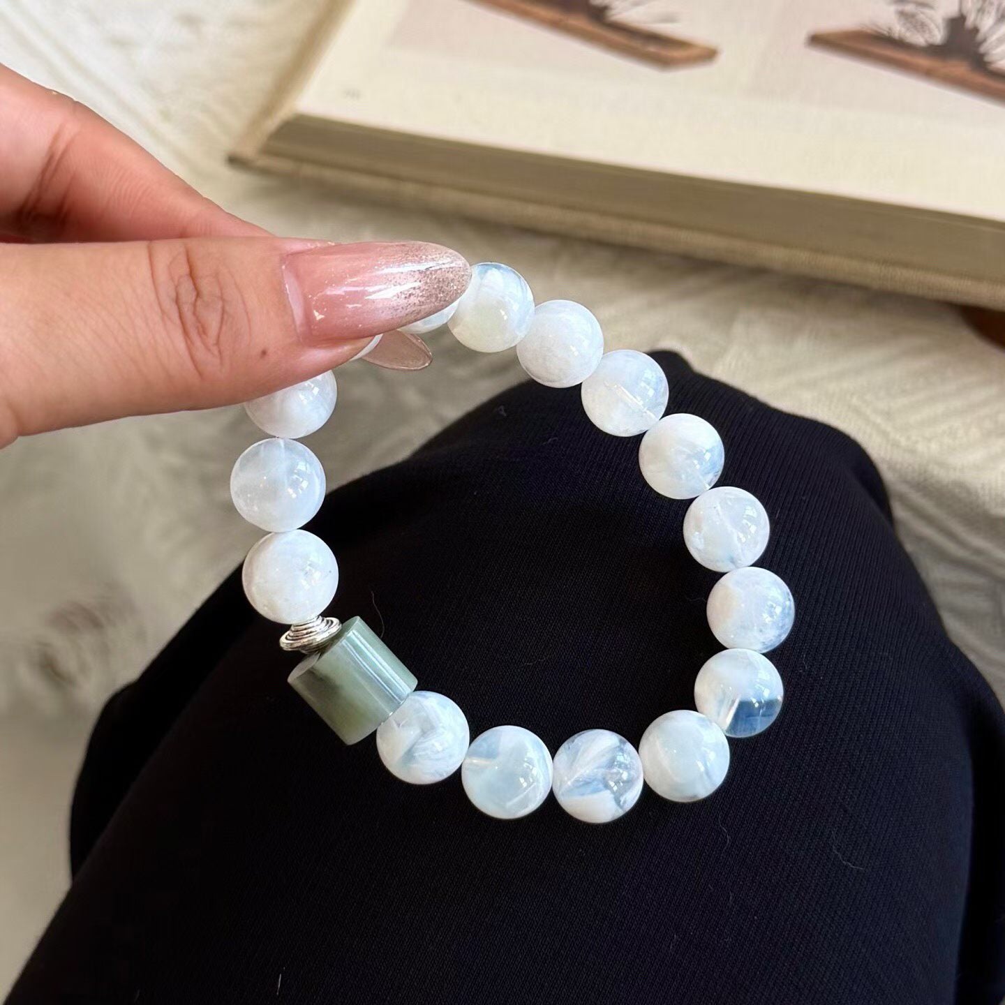 Clouds at Your Wrist | White Phantom Quartz Bracelet – Minimalist Crystal Jewelry for Inner Peace & Quiet Luxury