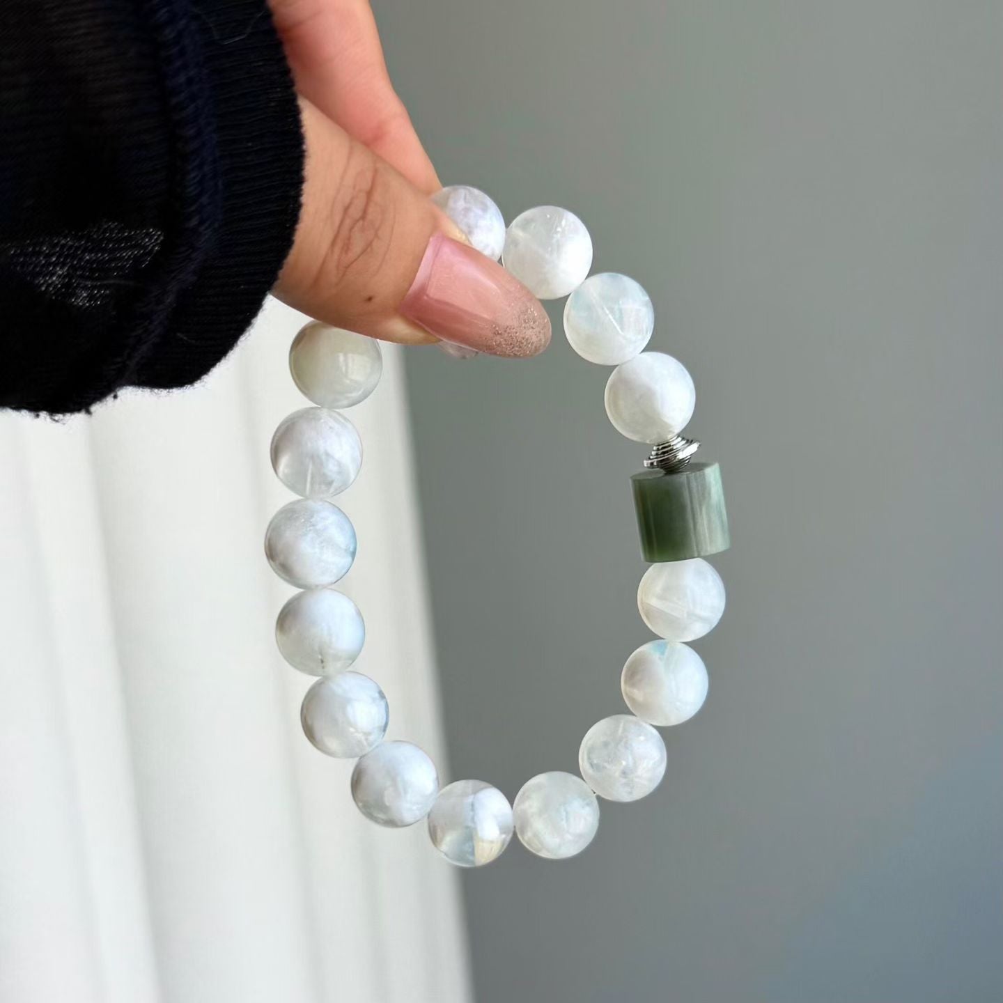 Clouds at Your Wrist | White Phantom Quartz Bracelet – Minimalist Crystal Jewelry for Inner Peace & Quiet Luxury