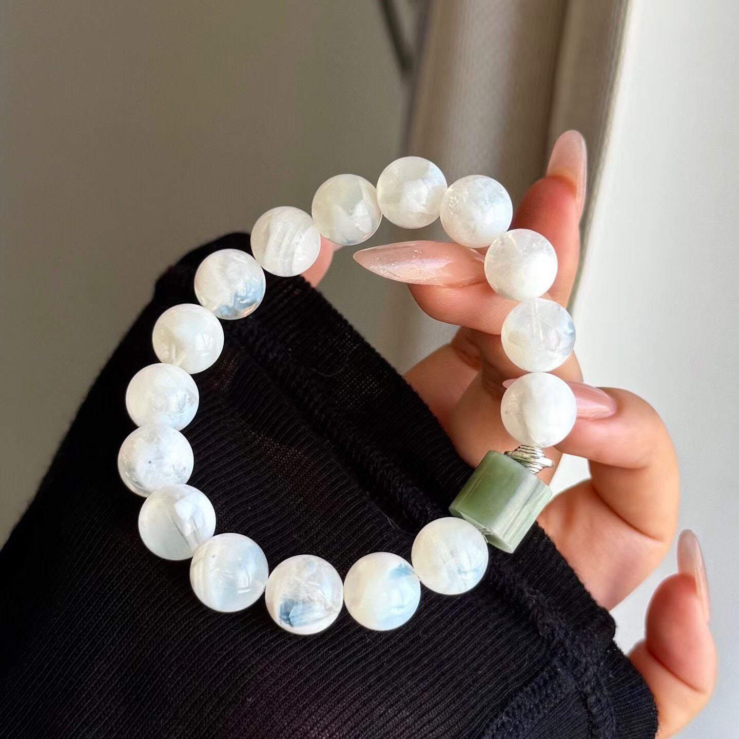 Clouds at Your Wrist | White Phantom Quartz Bracelet – Minimalist Crystal Jewelry for Inner Peace & Quiet Luxury