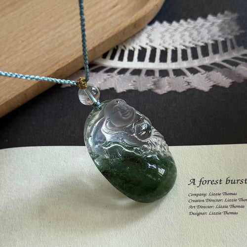 Green Phantom Quartz Pixiu Pendant | Natural Crystal Necklace