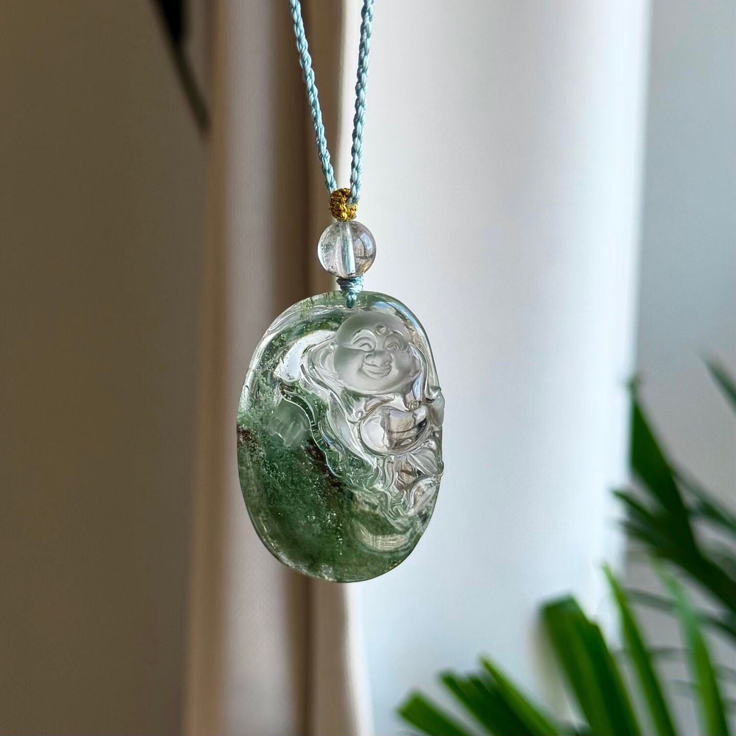 Green Phantom Quartz Pixiu Pendant | Natural Crystal Necklace