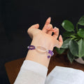 Violet Mist Uruguayan Amethyst & Milky Quartz Bracelet (4mm)
