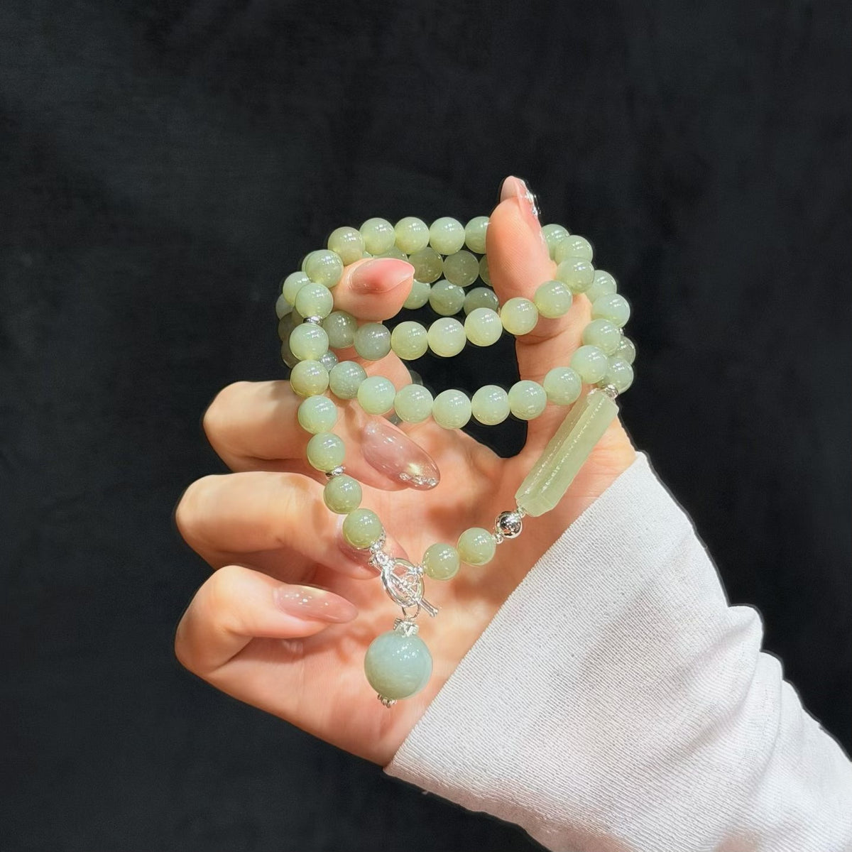 Qiemo Blue Hetian Jade Multi-Wrap Bracelet / Necklace (8mm)
