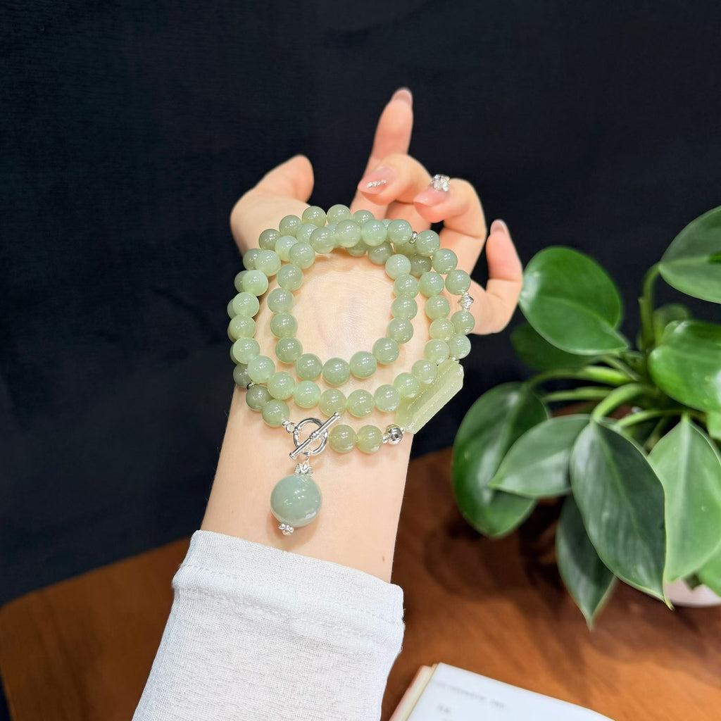 Qiemo Blue Hetian Jade Multi-Wrap Bracelet / Necklace (8mm)