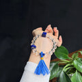 Canglan Moonlit Clear Quartz & Lapis Lazuli Bracelet / Handheld