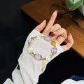 Lavender Amethyst & Clear Quartz Bracelet with Gold Leaf Tassel