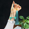 Qingyao White Crystal Car Hanging Ornament with Green Tassel