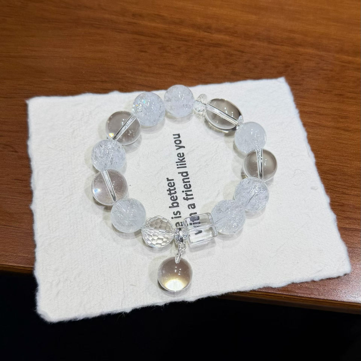Shattered Moonlight White Azeztulite Crystal Bracelet (14mm)