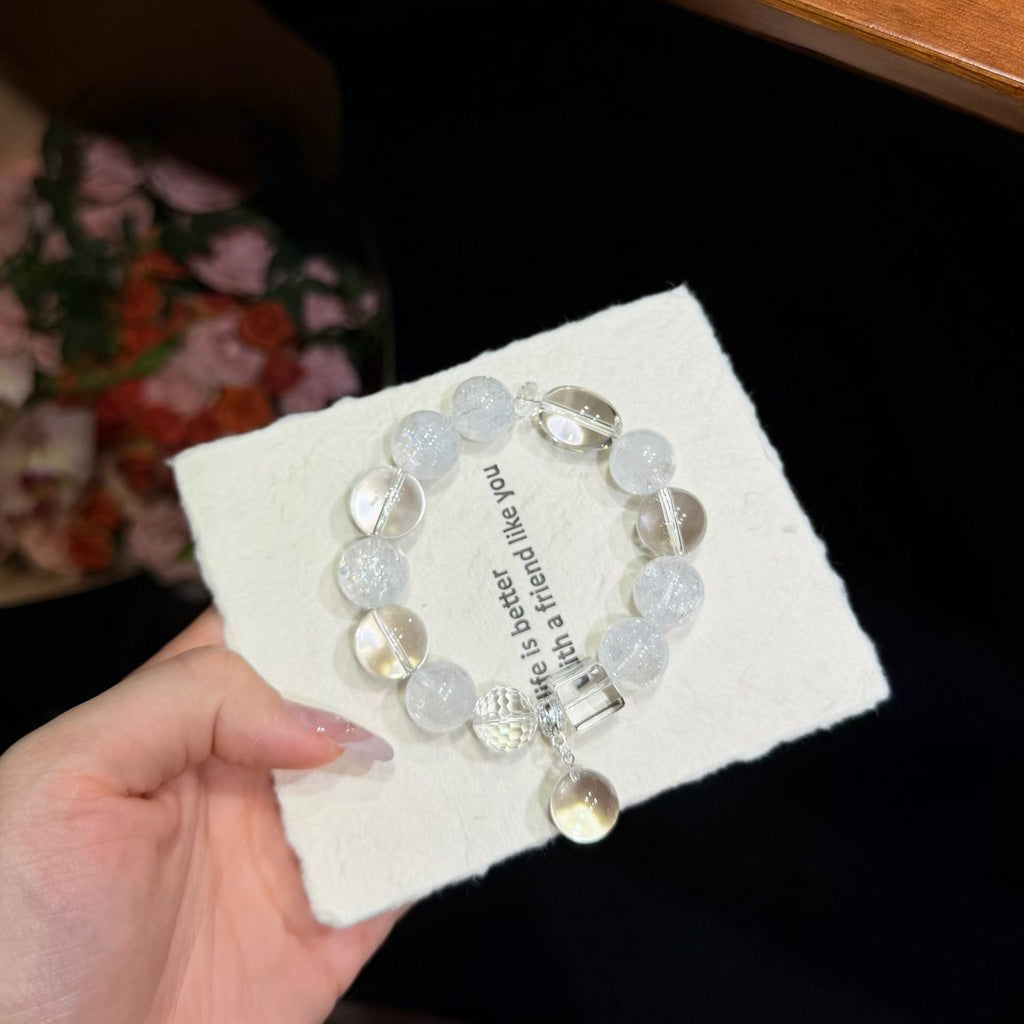 Shattered Moonlight White Azeztulite Crystal Bracelet (14mm)