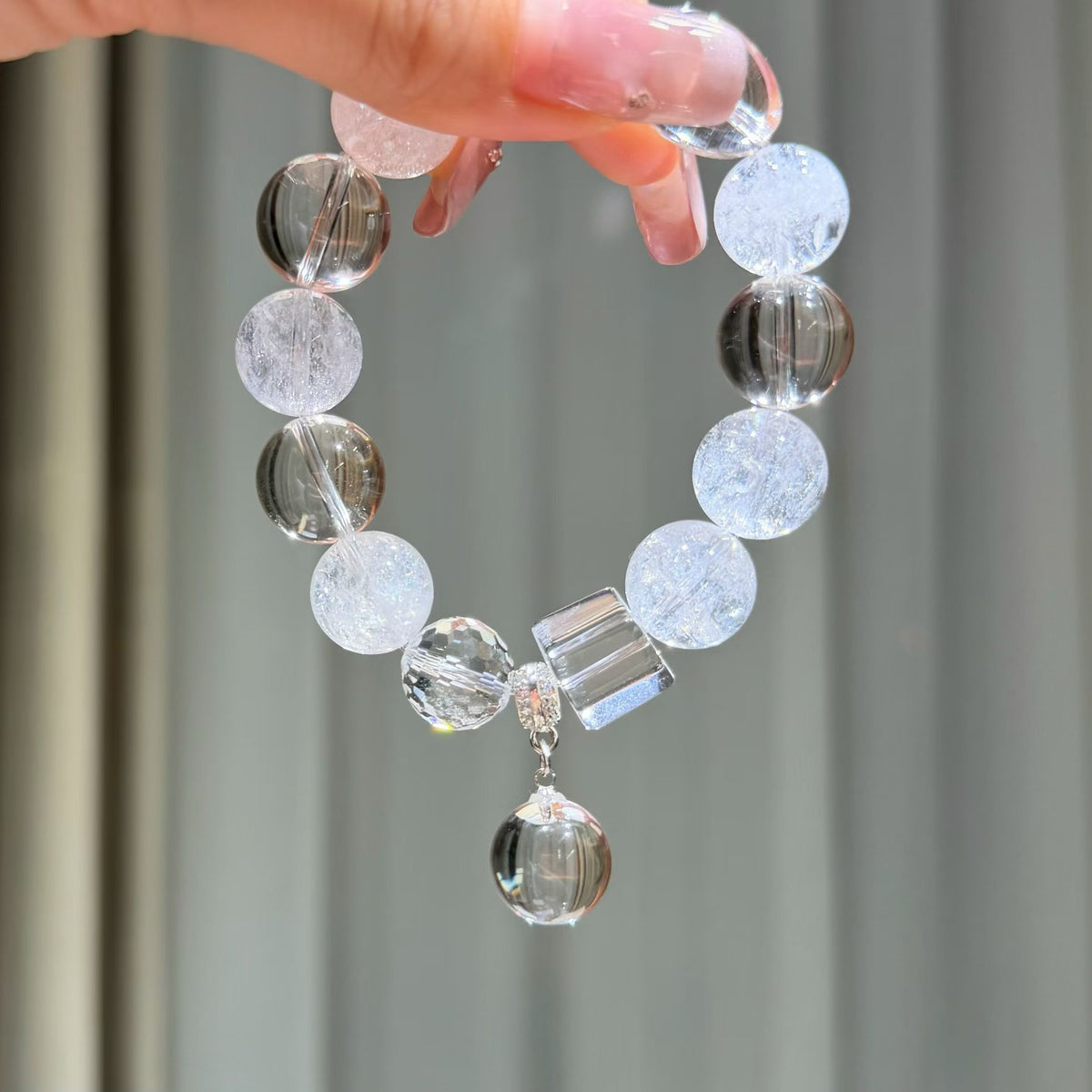 Shattered Moonlight White Azeztulite Crystal Bracelet (14mm)