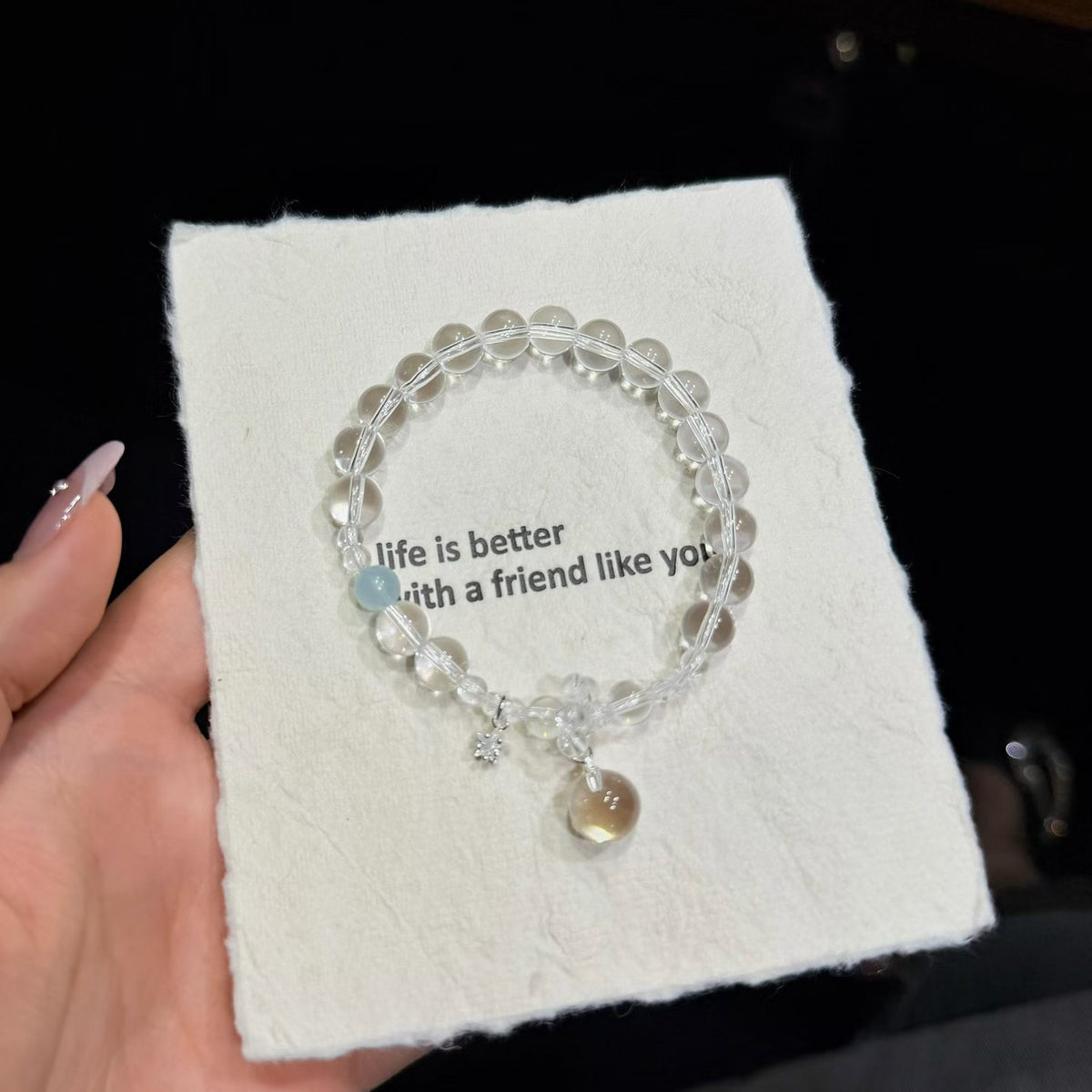 Cloudstream Clear White Quartz Bracelet (7.8mm)