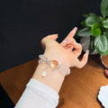 Frosted Dewdrop Clear White Quartz Double-Layer Bracelet