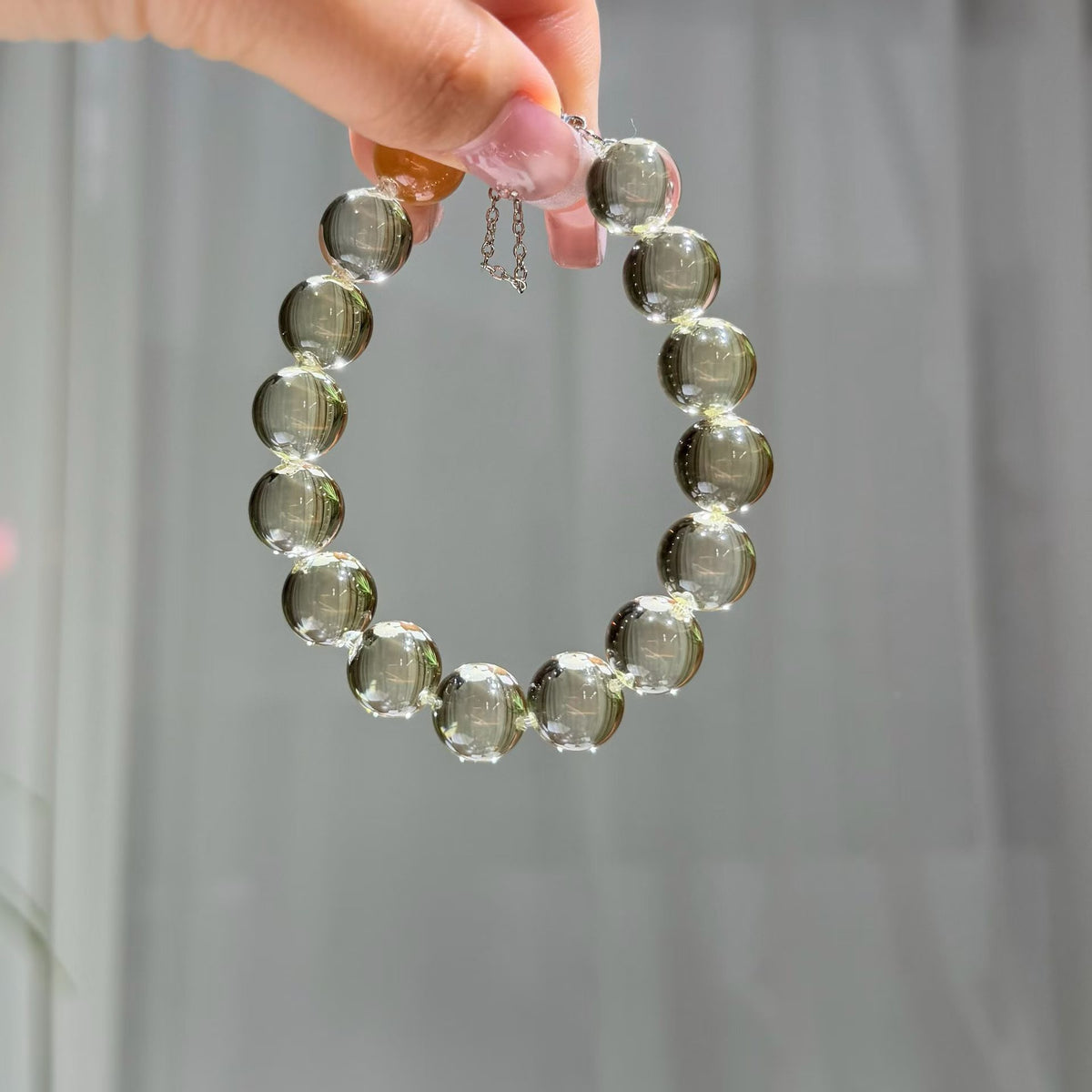 Luminous Golden Citrine Beaded Bracelet - Bull-Nose Precision Drilling (12mm)