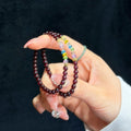 Wine-Red Garnet Double-Wrap Bracelet with Colorful Faceted Accents (4.5mm)